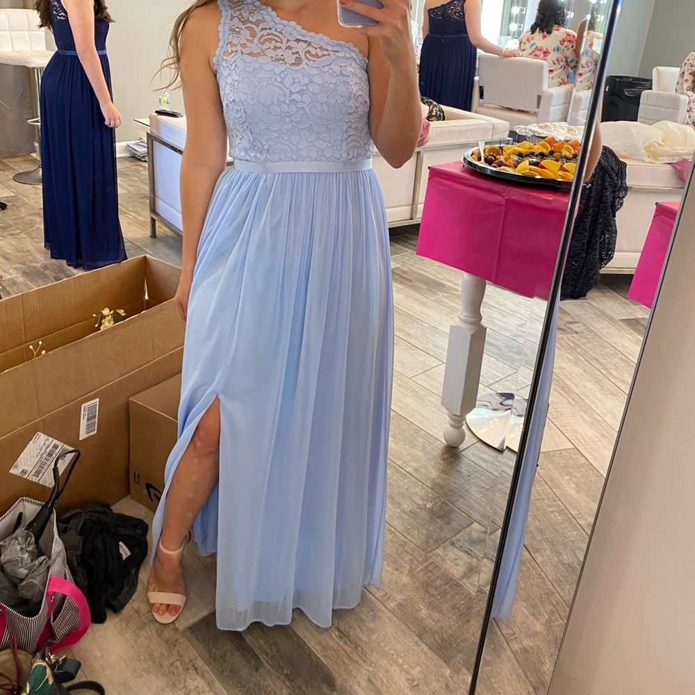 Ice Blue Davids Bridal Long Formal Dress